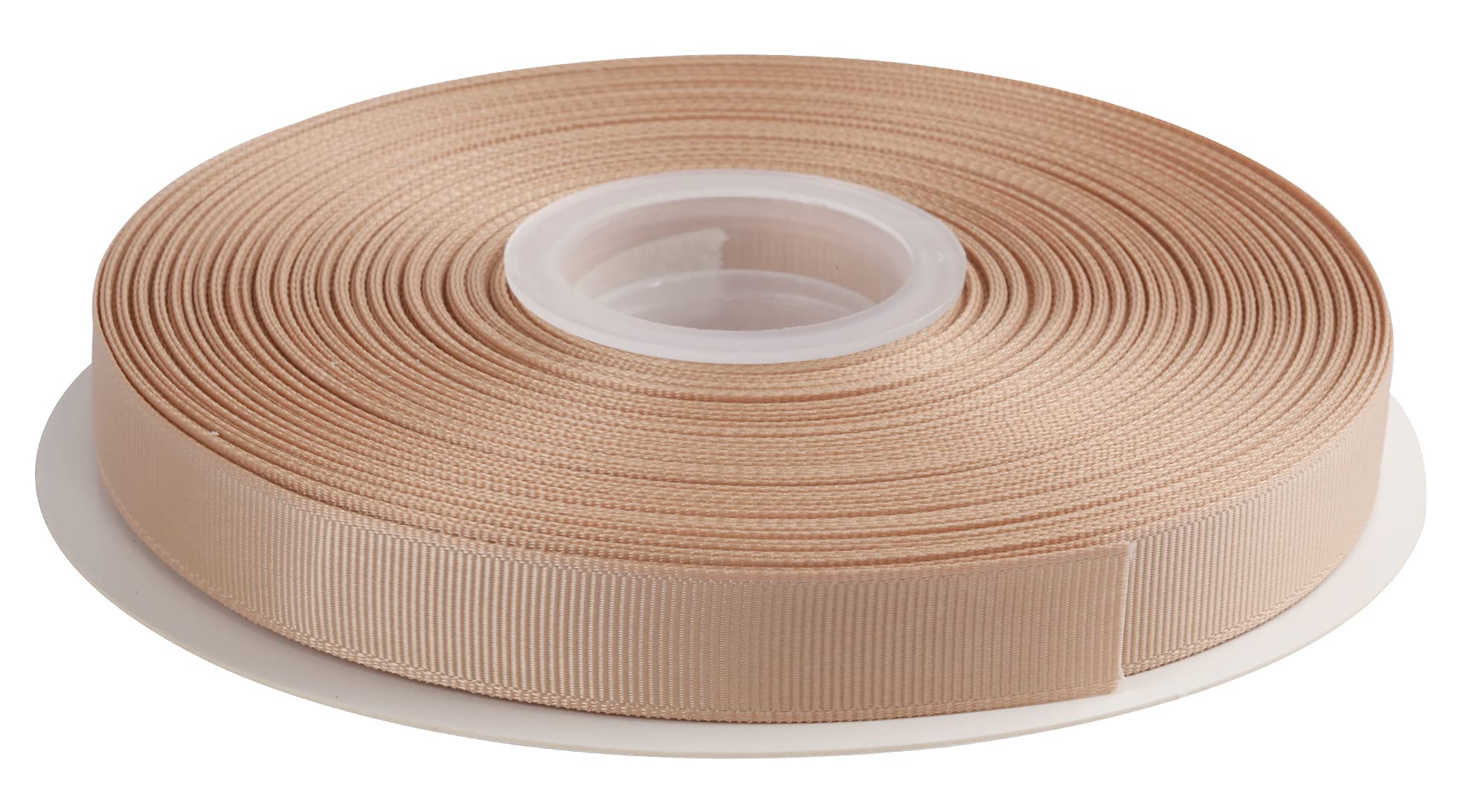 AVANAVA 16mm Wide Grosgrain Ribbon - 45 Meters, Ideal for Gift Wrapping, Hair Bows, Home Decor, Flower Arrangement (835-Tan)
