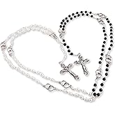 Needzo Wedding Rosary Set, His and Hers Bride and Groom Rosaries, Catholic Traditions, 21.5 Inches