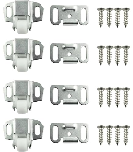Cabinet Door Roller Catch RLECS 10Set 38mm/1.49inch Length Cabinet Furniture Closet Door Catch Latch with Screws, Silver, Catches - Canada Cabinet Door Roller Catch RLECS 10Set 38mm/1.49inch Length Cabinet Furniture Closet Door Catch Latch with Screws, Silver, Catches - Canada