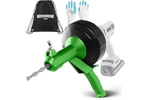 MEISTERFAKTUR drain snake [25 FT] - Auto Feed - Ideal plumbing snake for sink and drain unblocking - Solid drain auger for real DYIs! (25 FT - 1/4 inch)