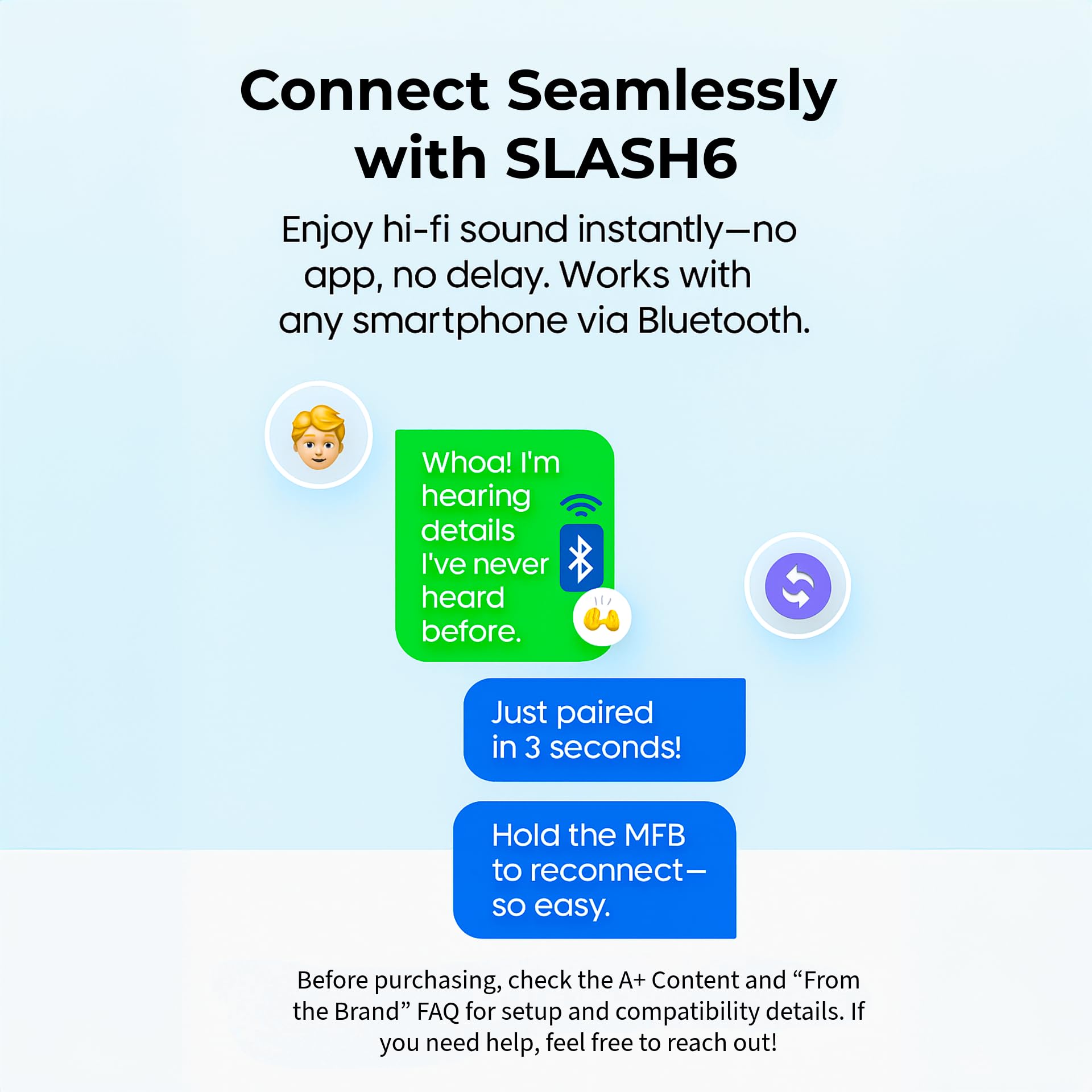 Slash6 LDAC Bluetooth DAC – aptX Adaptive/HD, USB & Optical in/Out, Hi-Res Audio, Headphone Amp, Compact Wireless Adapter for Home Stereo & Vintage Amps