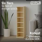 Oypla 6 Tier Beech Wooden CD DVD Game Shelf Storage Tower 102 CD Capacity view 3