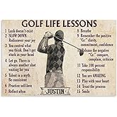 Golf Life Lessons Poster Motivational Sports Canvas Wall Art Aesthetic Decorative Painting Living Room，Bars Cafes, Restaurants, Pool Halls And Hotelsstyle 12x18inch(30x45cm)