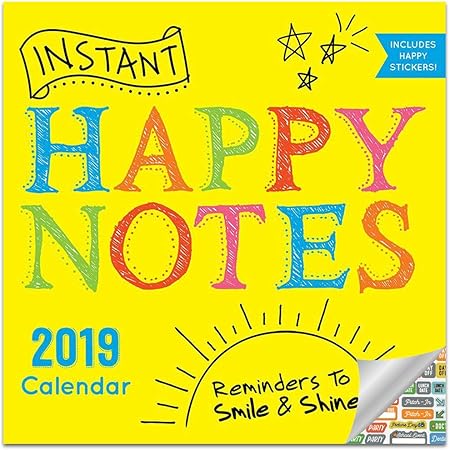 Amazon 19 インスタントハッピーノート壁カレンダーバンドル 月間19 インスタントハッピーノートカレンダー 100枚以上の カレンダーステッカー付き ハッピーオフィス装飾とサプライ カレンダー 文房具 オフィス用品