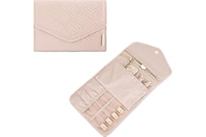 BAGSMART Travel Jewelry Organizer Roll Foldable Jewelry Case for Journey-Rings, Necklaces, Bracelets, Earrings