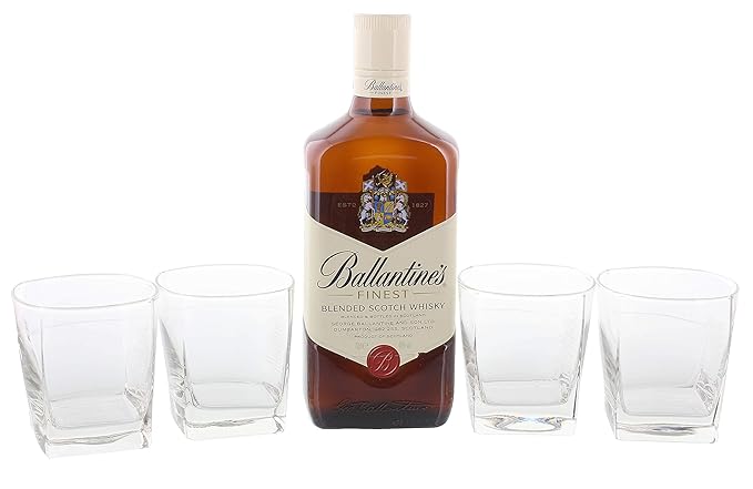 Ballantine's Finest Blended Scotch Whisky 40% - 0,7l inkl. 4 Tumbler-Gläser