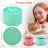 Hejo 2-Pack Raised Slow Feeder Cat Bowls Pink Green with Anti-Skid Mat view 2