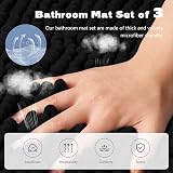 wyewye Bath Mat 40x60cm Chenille Non-Slip Absorbent Quick Dry Black view 4