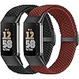 VNDAPT Elastic Braided Bands Compatible with Fitbit Charge 5/Fitbit Charge 6 for Women Men, Breathable Adjustable Stretchy Nylon Loop Sport Replacement Wristbands for Fitbit Charge 6 Charge 5 Straps