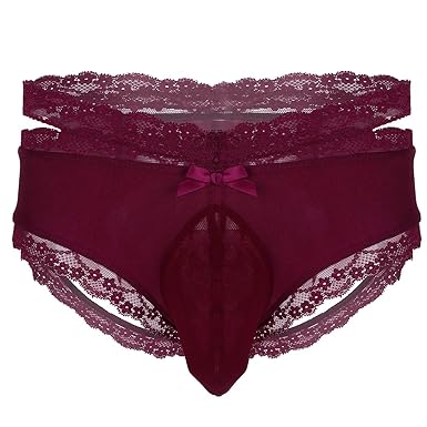 iiniim Herren Slips Panties Männer Sissy Bikini Briefs Jockstrap Höschen Spitze Unterwäsche Unterhose M-XL