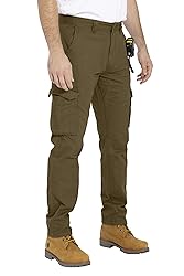 WESTACE Mens Cargo Pants 100% Cotton Clausal