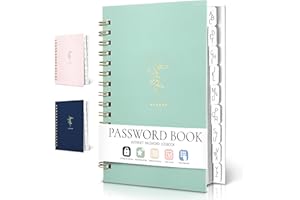 PARIS IN RAIN Password Book,Password Keeper Book with Alphabetical Tab,Portable Password Books for Seniors for Internet Website Address Log in Detail,Small Pocket Size 5.5 * 3.7 inches (Mint)