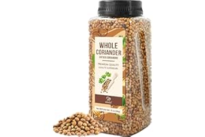 Soeos Whole Coriander Seeds, 10 oz (284g), Premium Quality Aromatic Seeds for Cooking, Seasoning, Pickling & Spice Blends.