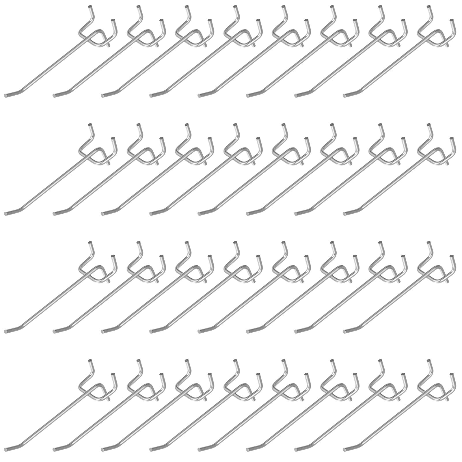 Photo 1 of 100 Pack 4 Inch Pegboard Hooks, Heavy Duty Metal Peg Board Accessories Fit 1/4" and 1/8" Peg Boards for Garage, Workshop, Kitchen, Tool Organization