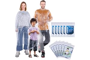 GINMIC Rain Ponchos for Kids and Adults, Disposable Emergency Rain Ponchos