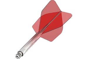 Mission Darts Force 90 | Integrated Precision Moulded Dart Flight and Shaft System, Pack of 3 Professional Durable Combined Dart Flights and Stems | Standard No.6 (Red Gradient, Tweenie).