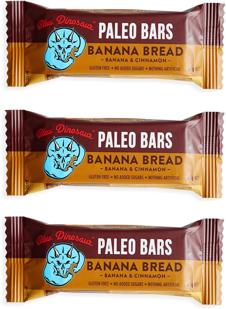 Paleo Bars, Banana Bread, Vegan, Gluten Free - 1.6oz (3 Pack)
