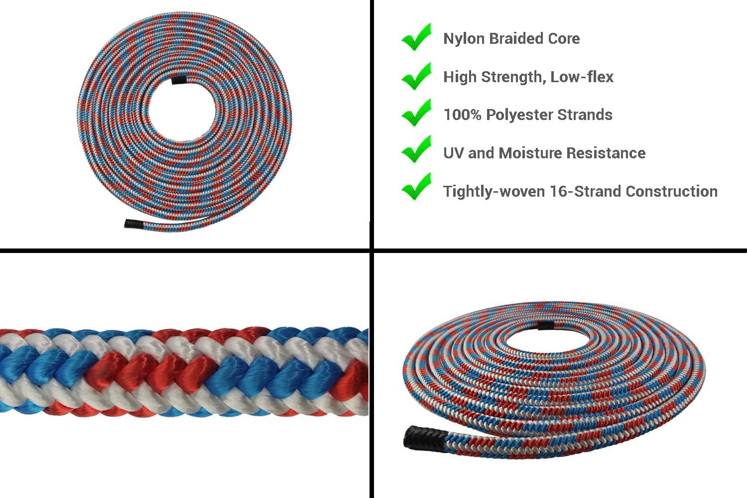 Pelican Arborist-16 Strand 12.7 mm (1/2 inch) Rope - 7000 lbs Breaking Strength : Sports & Outdoors