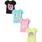 The Children's Place Baby-Girls and Toddler Unicorns,Butterflies,Trends Short Sleeve Graphic T-Shirts,4 Pack