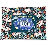 Dreamtown Kids Toddler Pillow & Pillowcase, Hypoallergenic, Made in USA, Soft & Breathable, Ideal for Naps, Bed, Daycare and Travel, for Boys and Girls Ages 2+, Woodland Unicorn