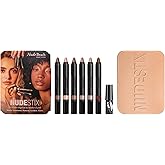 Nudestix Nude Beach 6-Piece Eye Palette – Cream Eyeshadow Pencil Set in Matte & Luminous Finishes | Long-Wear, Vegan Eye Crayons in Nude, Bronze & Rose Gold Tones | Limited Edition Collector Tin