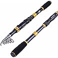 Sougayilang Telescopic Fishing Rod - 24 Ton Carbon Fiber Ultralight Fishing Pole with CNC Reel Seat, Portable Retractable Han