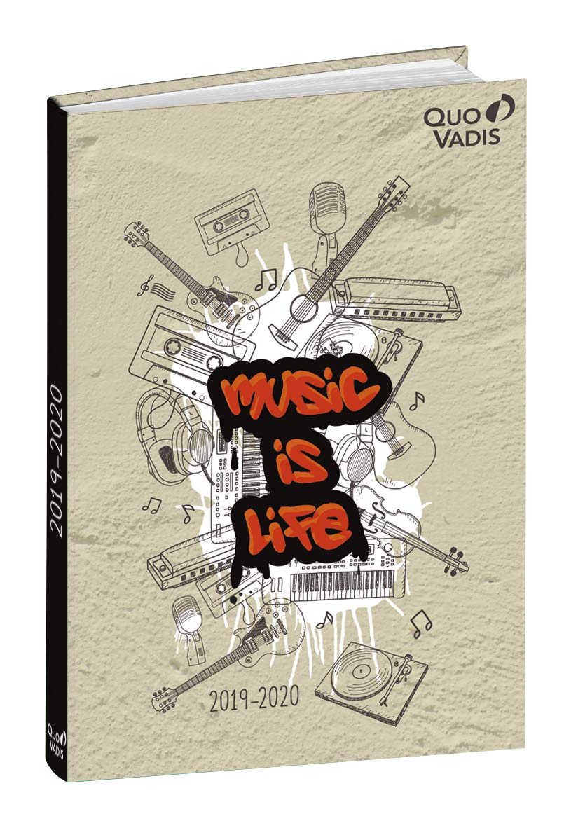School Diary 1 Day/Page 2019-2020 Graffiti, 12 x 17 cm, Music Design