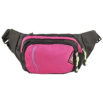 SRI Designer Polyester Waist Pouch for Women and Men - Pink