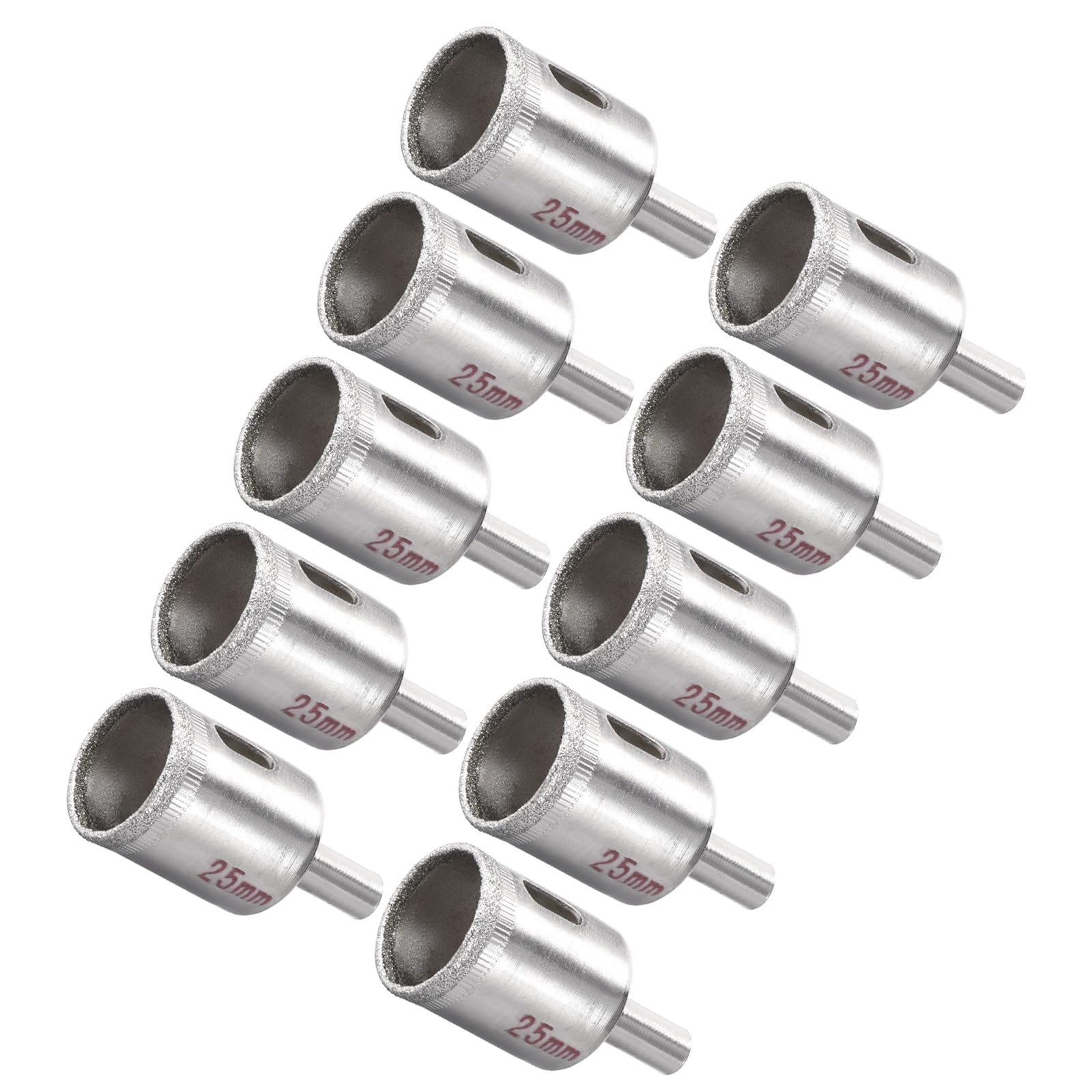 CoCud Diamond Hole Saws Drill Bits, 25mm / 1" Drilling Diameter, Nickel Plated Carbon Steel Drill Bit - (Applications: for Glass Ceramic Tiles Marble Stone), 10-Pieces