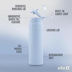 Ello Pop & Fill 32oz Stainless Steel Water Bottle