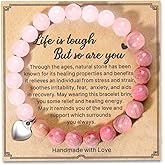 Get Well Gifts Natural Stone Healing Bracelets,Thinking of You Sobriety Inspirational Encouragement Gifts for Women Friends Sister