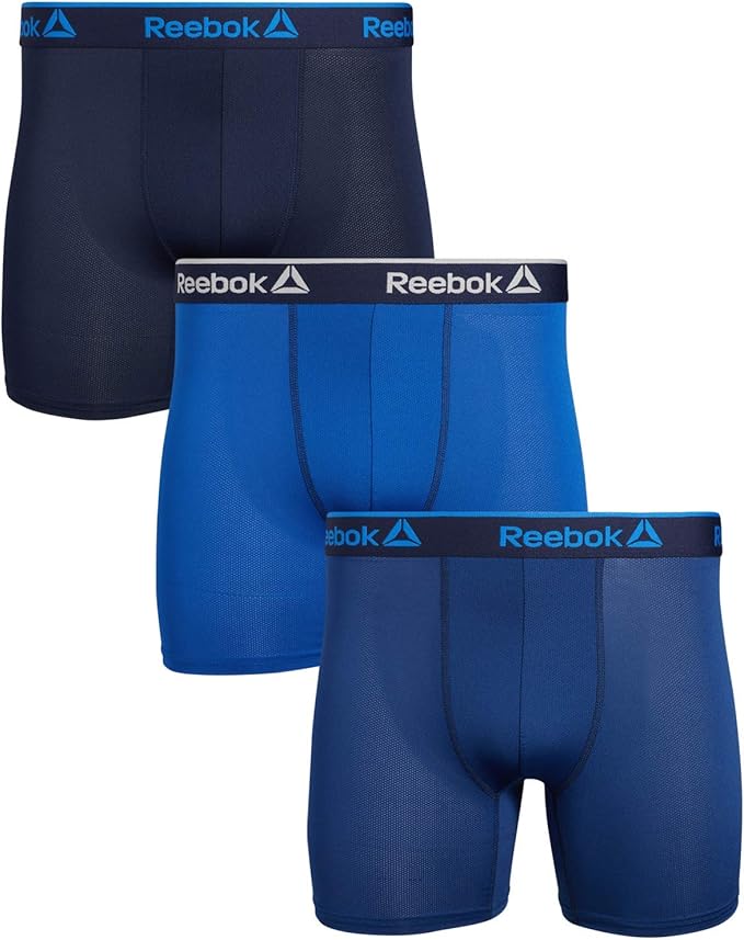 Reebok Men's Performance Boxer Briefs with Functional Fly (3 Pack) at