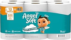 Angel Soft Toilet Paper, 12 Mega Rolls = 48 Regular Rolls, Soft and Strong Toilet Tissue
