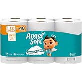 Angel Soft Toilet Paper, 12 Mega Rolls = 48 Regular Rolls, Soft and Strong Toilet Tissue