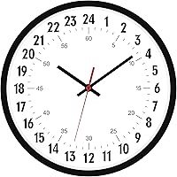 Amazon.com: Foxtop 24 Hour Wall Clock 12 Inch Quartz Battery Operated ...