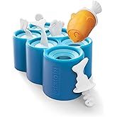 Zoku Fish Pop Molds, 6 Different Easy-release Silicone Popsicle Molds in One Tray, Unique Sea-creature Designs, BPA-free