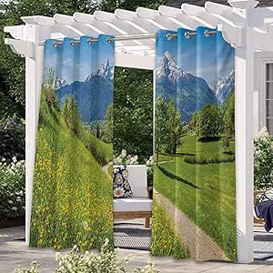 Anmaseven Paneles de cortina de patio de montaña para patio y jardín