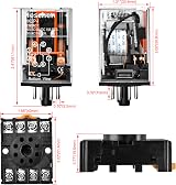 Heschen General Purpose Relay MK2P-I DC 12V Coil DPDT 8 Pin with Plug-in Socket view 2