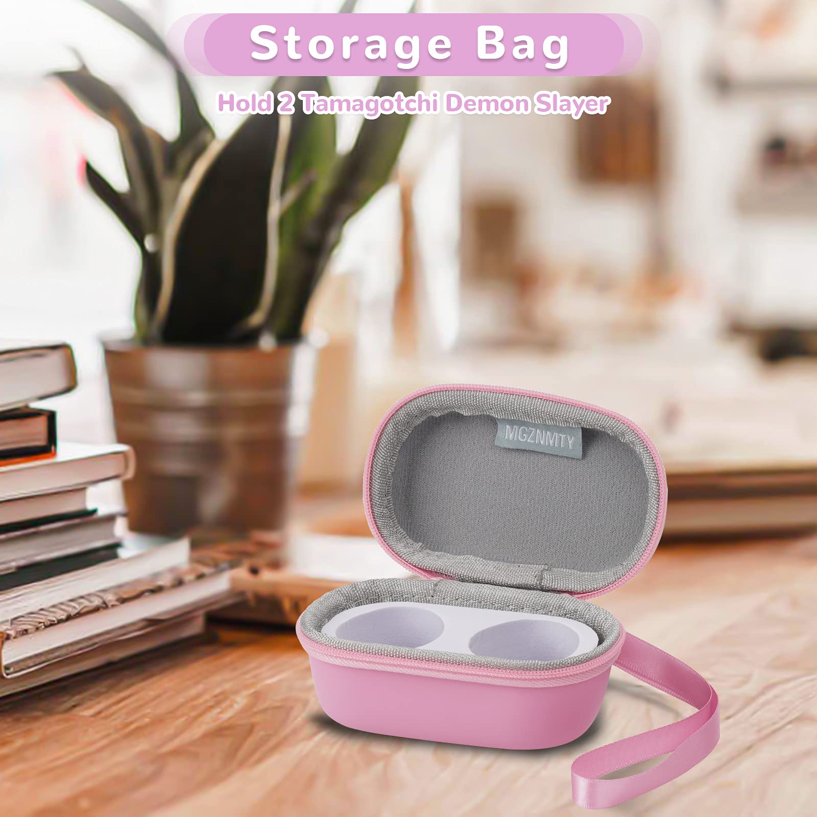 MGZNMTY Storage Case for 2 Tamagotchi Demon Slayer Interactive Toy Digital Pet, Protective Cover for Demon Electronic Gadget Virtual Pet (Pink)