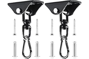 IFDGCTK 360°Rotating Hammock Hanging Kit - Heavy Duty Hanging Hooks for Swing Hanging Hook kit Stainless Steel 1000 lb Loading Hammock Hooks for Trapeze, Yoga, Boxing Bag, Hammock Chair