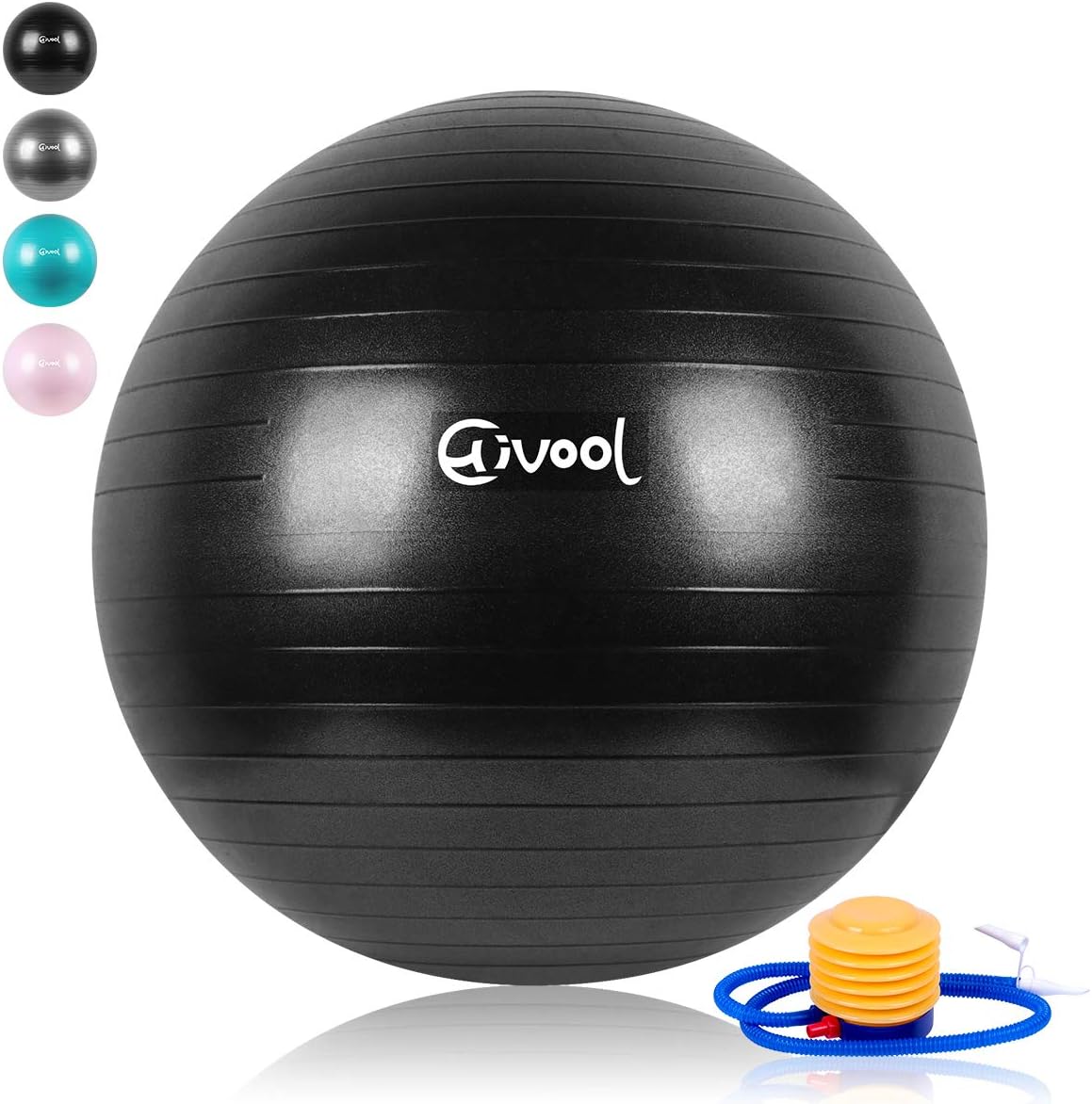 Hivool Exercise Ball(55-85cm) Thickened Anti-Burst Non-Slip Fitness Ball,Sports Gymnastics Balance Training Ball &Birthing,Therapy,Office Ball Chair with Quick Pump and Supports 2200lbs