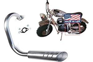 ARSPORT Mini Bike custom Exhaust Header Pipe for Predator 212cc, Honda GX160 & GX200