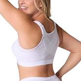 Leonisa Women's Posture Corrector Wireless Back Support Bra, White, 36C