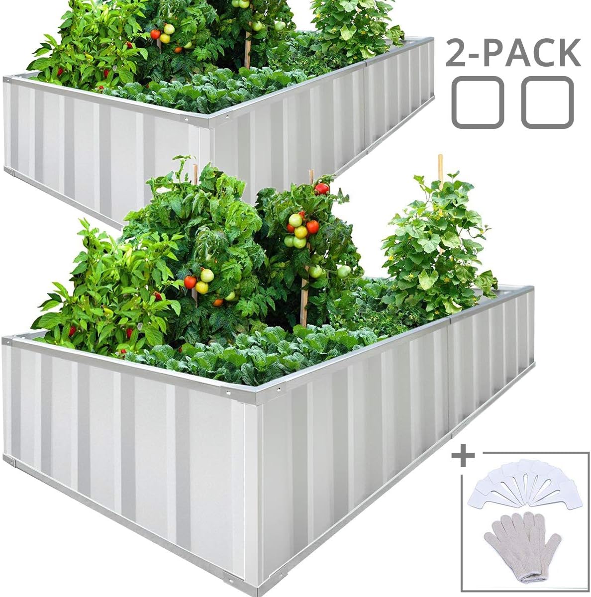 KING BIRD ExtraThick 2Ply Reinforced Card Frame Raised Garden Bed 68''x36''x12