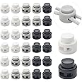 30 PCS Heavy Duty Double Hole Cord Locks for Drawstring, Spring Toggle Stoppers for No Tie Shoelaces Paracord Hoodies Pants