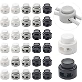 30 PCS Heavy Duty Double Hole Cord Locks for Drawstring, Spring Toggle Stoppers for No Tie Shoelaces Paracord Hoodies Pants