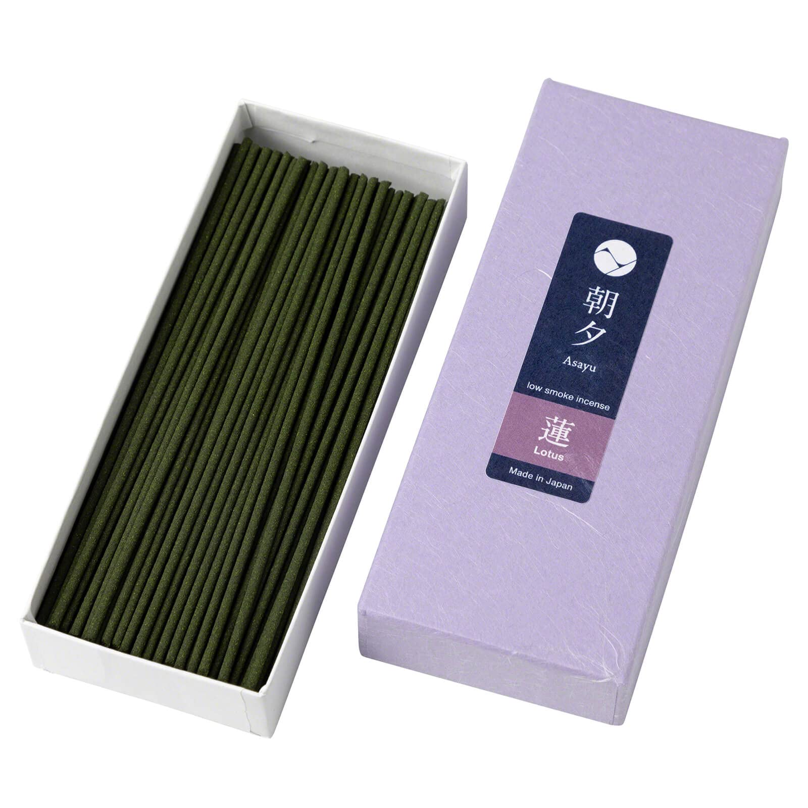 Asayu Japanese Low Smoke Incense Sticks Lotus Scent - ca. 80 sticks, 40gr - Made in Japan - Quality, Individual Pack - Perfect for Relaxation and Meditation