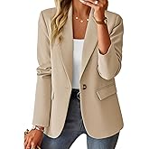 Mina Self 2026 Women Spring Casual Blazer - Fully Lined Lightweight Button Lapel Collar Slim Fashion Work Office with Pocket