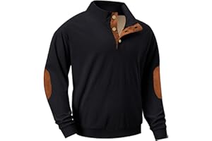 Askdeer Mens Sweatshirts Heavyweight Fleece Corduroy Casual Stand Collar Sweatshirt Mock Neck 1/4 Button Pullover Sweaters