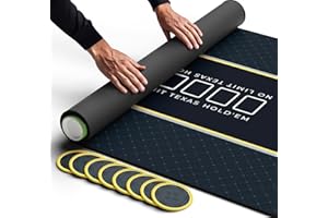 Newverest Poker Table Top 70" x 35", Texas Hold'em Poker Mat for Home Game Nights Up to 10 Players, Casino| Poker Topper Cloth for Tables in Zipper Storage Bag with 8 Coasters in Poker Gift-Ready Box